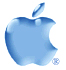 official candy blue apple logo of Apple Computer