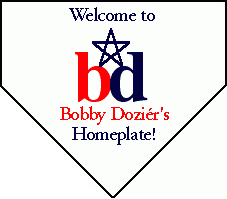 logo of bobby dozier contains an image of a baseball homeplate, the initials b and d and a star